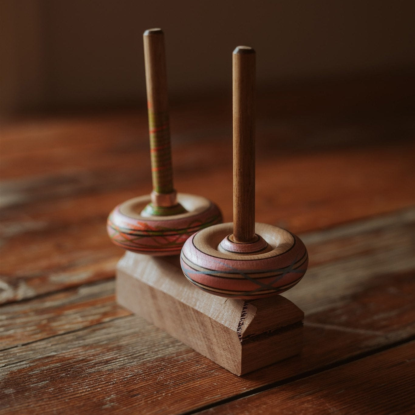 Spinning tops and stand